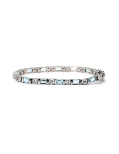 Bracelet contemporain en argent 925 serti de topazes et de zirconiums - 1