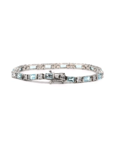 Bracelet contemporain en argent 925 serti de topazes et zirconiums - 4