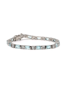 Bracelet contemporain en argent 925 serti de topazes et zirconiums - 3