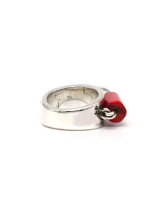 Bague Années 70 en argent 925 sertie de corail - 5
