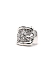 Bague contemporaine en argent 925 sertie de zirconiums - - 2