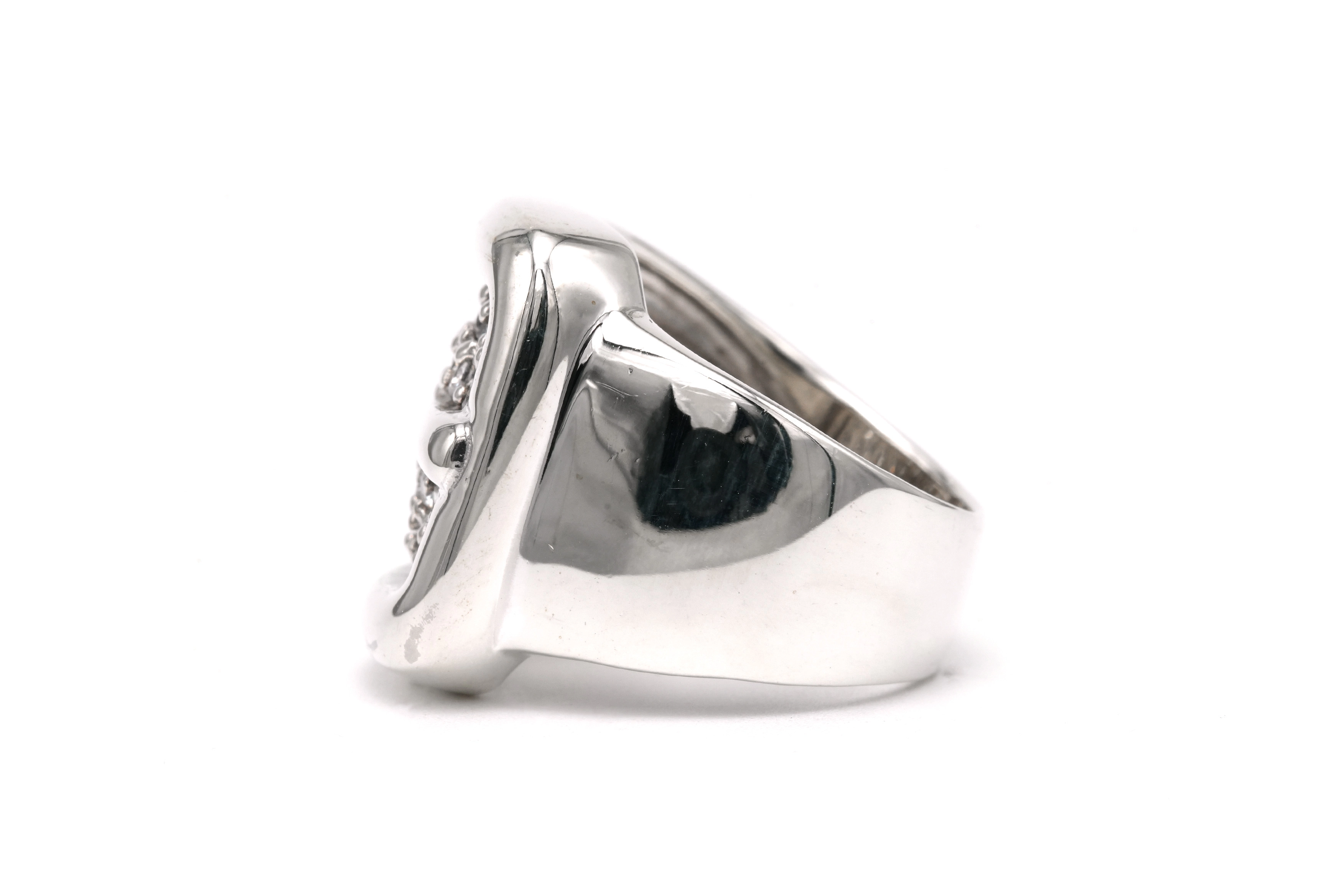 Bague contemporaine en argent 925 sertie de zirconiums - 3