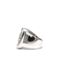 Bague contemporaine en argent 925 sertie de zirconiums - 3
