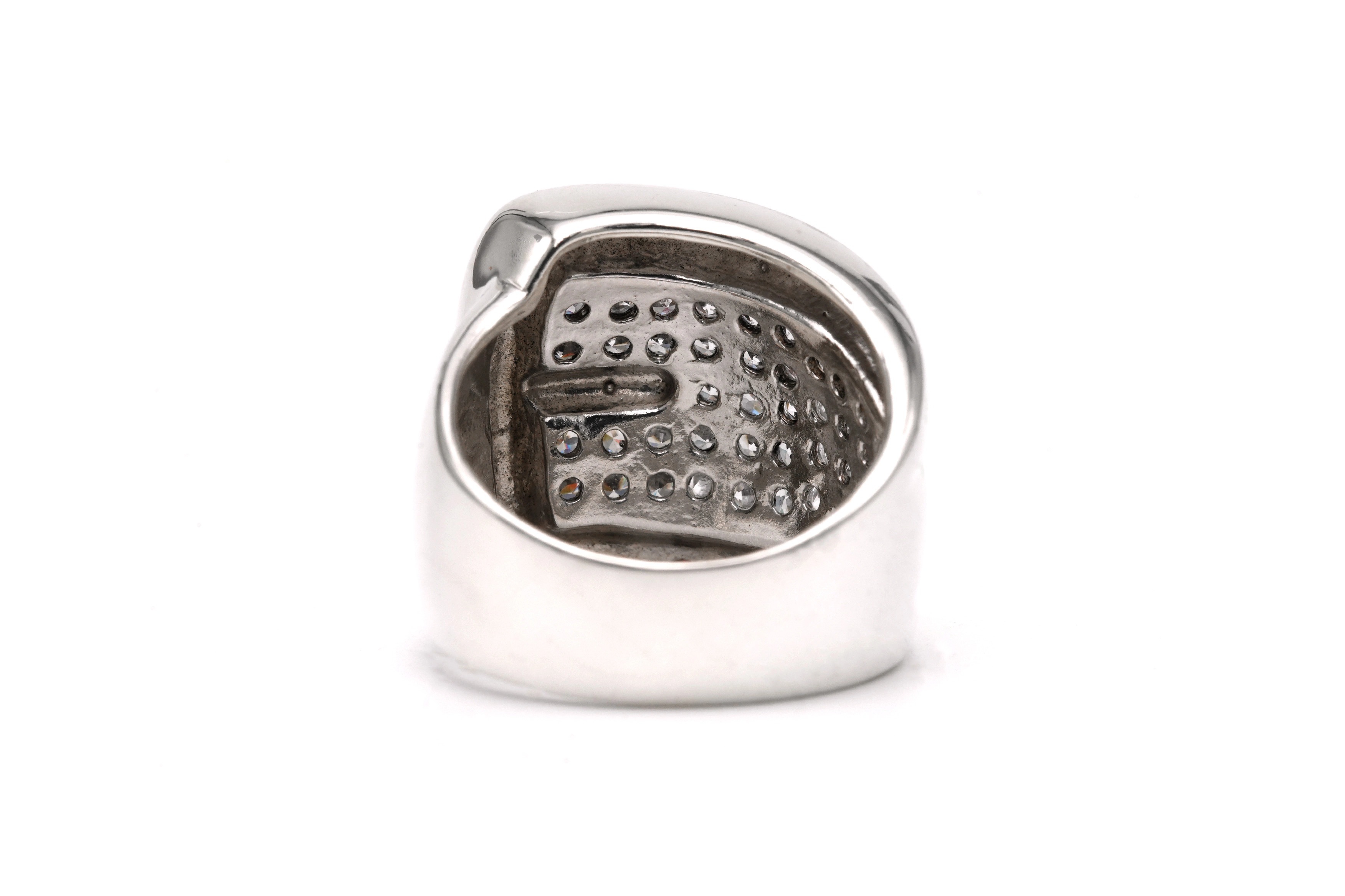 Bague contemporaine en argent 925 sertie de zirconiums - 4