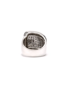 Bague contemporaine en argent 925 sertie de zirconiums - 4