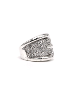 Bague contemporaine en argent 925 sertie de zirconiums - - 6