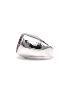Bague contemporaine en argent 925 sertie d'une améthyste - 3