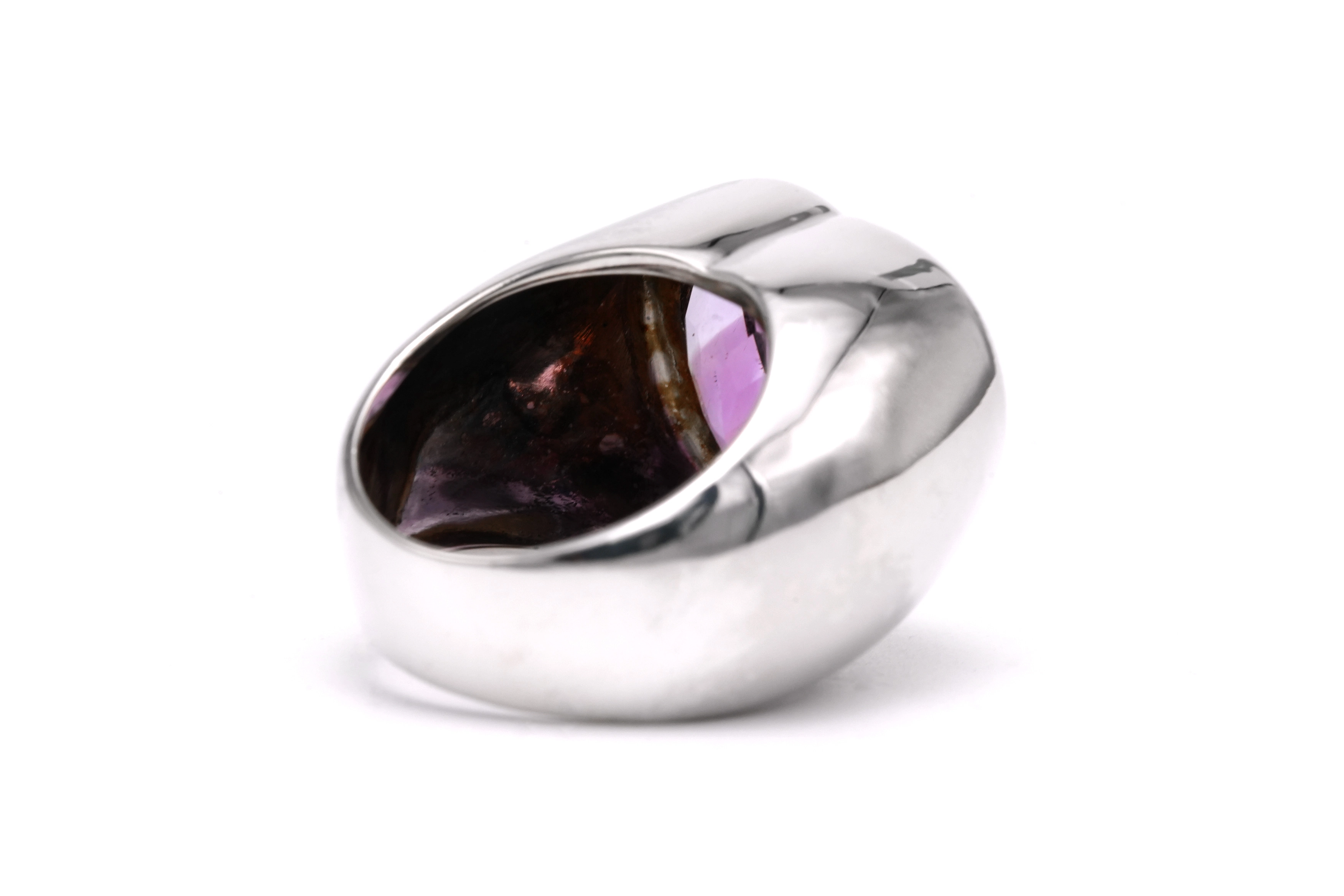 Bague contemporaine en argent 925 sertie d'une améthyste - 4