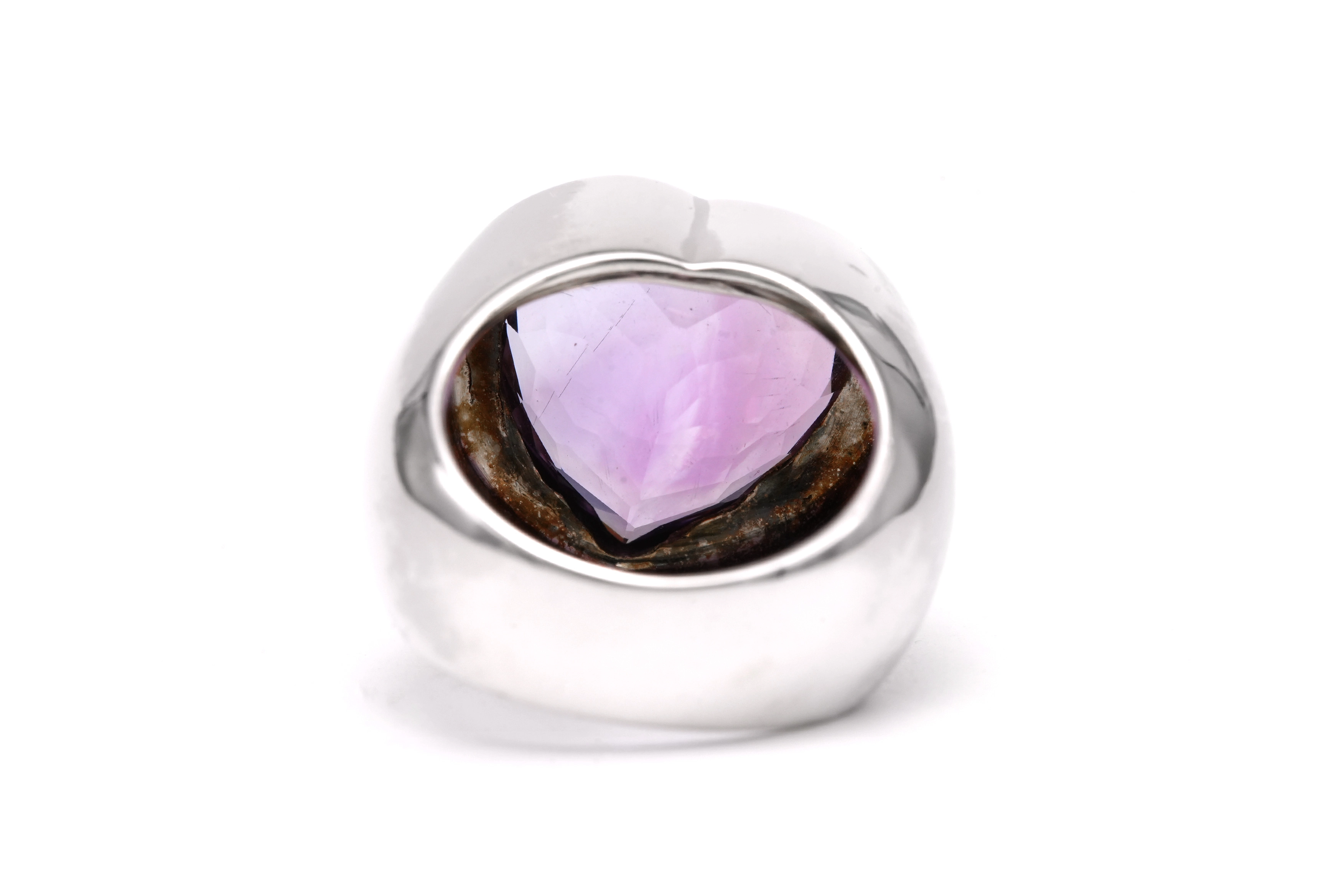 Bague contemporaine en argent 925 sertie d'une améthyste - 5