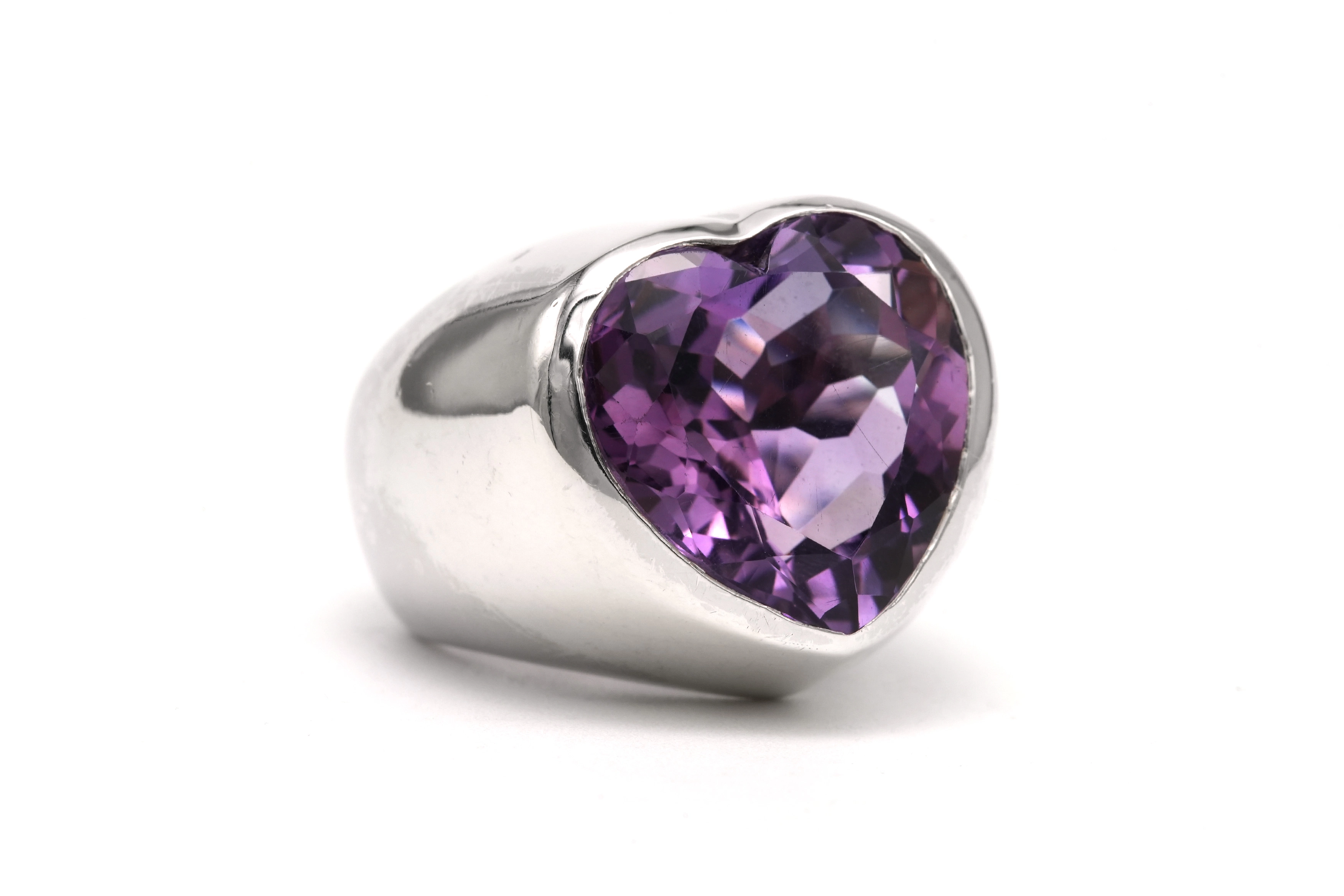 Bague contemporaine en argent 925 sertie d'une améthyste - 6