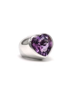 Bague contemporaine en argent 925 sertie d'une améthyste - 6