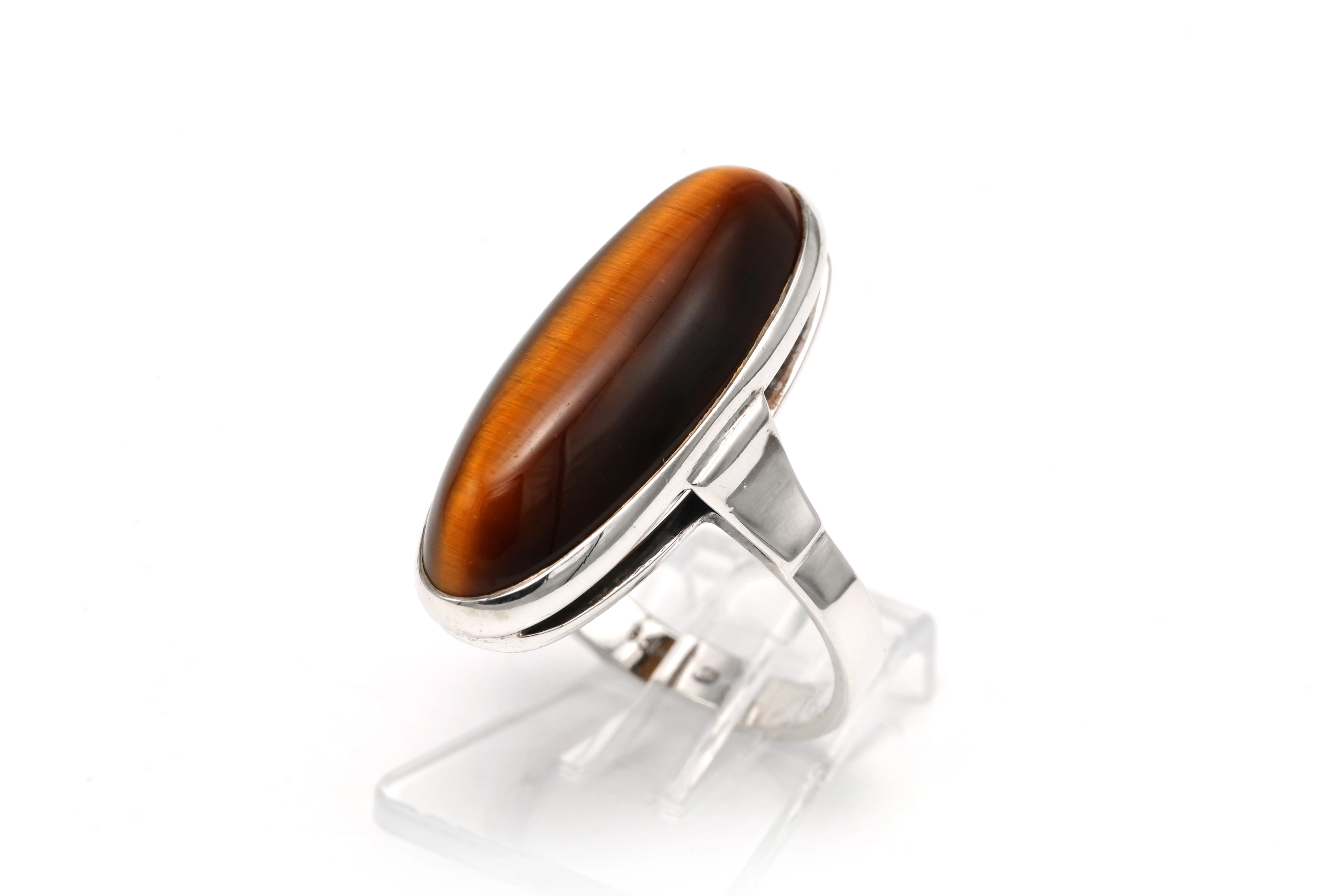 Bague Années 70 en argent 835 sertie d'un œil de tigre - 2