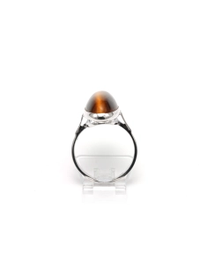 Bague Années 70 en argent 835 sertie d'un œil de tigre - 4