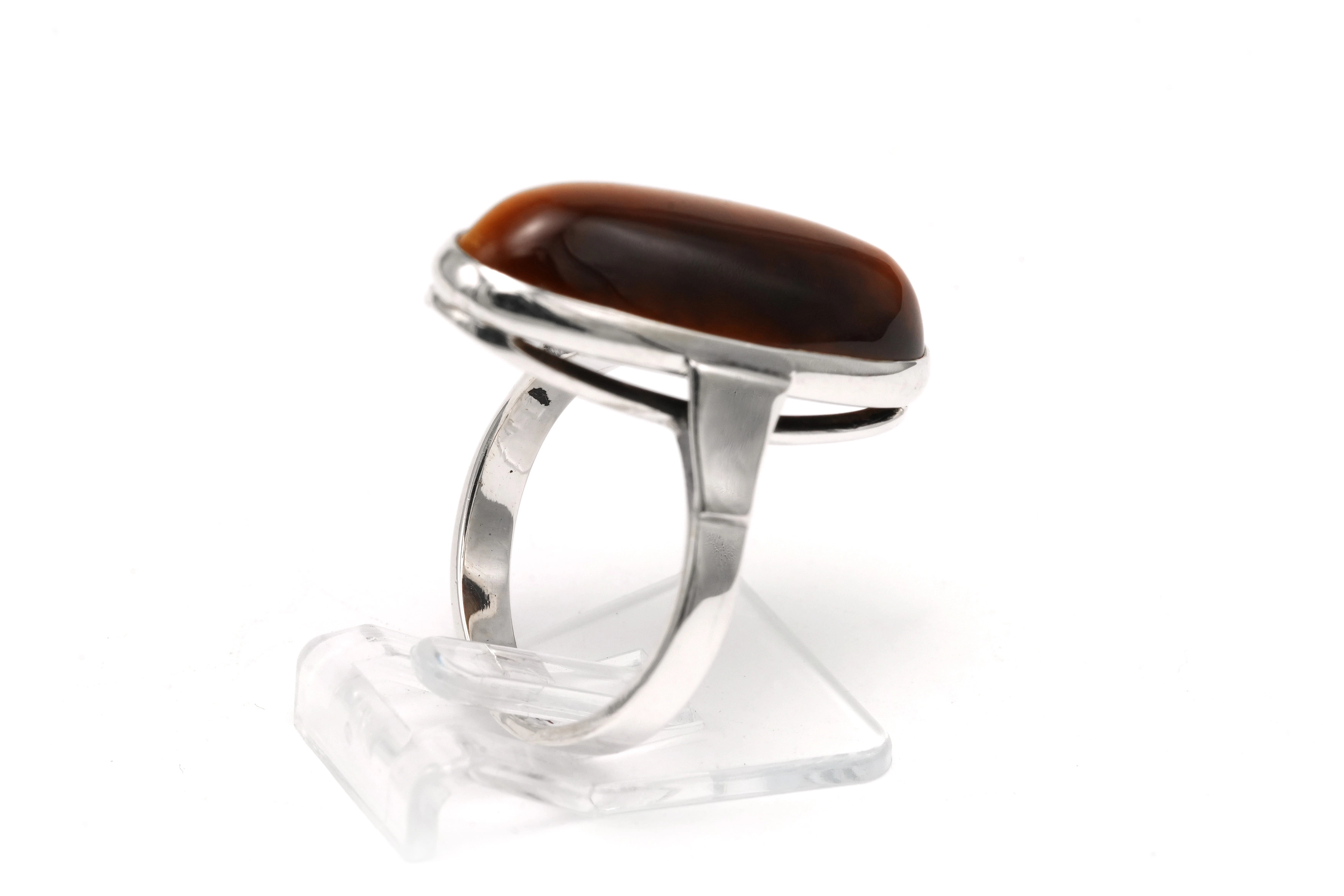 Bague Années 70 en argent 835 sertie d'un œil de tigre - 5