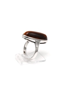 Bague Années 70 en argent 835 sertie d'un œil de tigre - 5