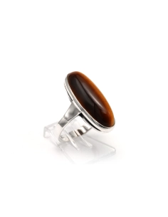 Bague Années 70 en argent 835 sertie d'un œil de tigre - 6