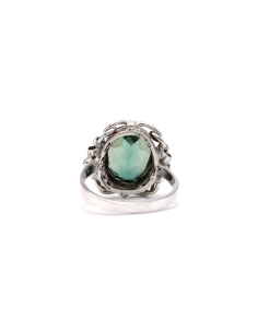Bague Art Déco en argent 925 sertie d'une spinelle de synthèse - 4