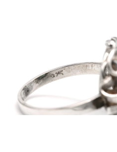 Bague Art Déco en argent 925 sertie d'une spinelle de synthèse - 7