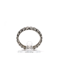 Alliance américaine en or blanc 18 carats sertie de diamants taille "8/8" - 2