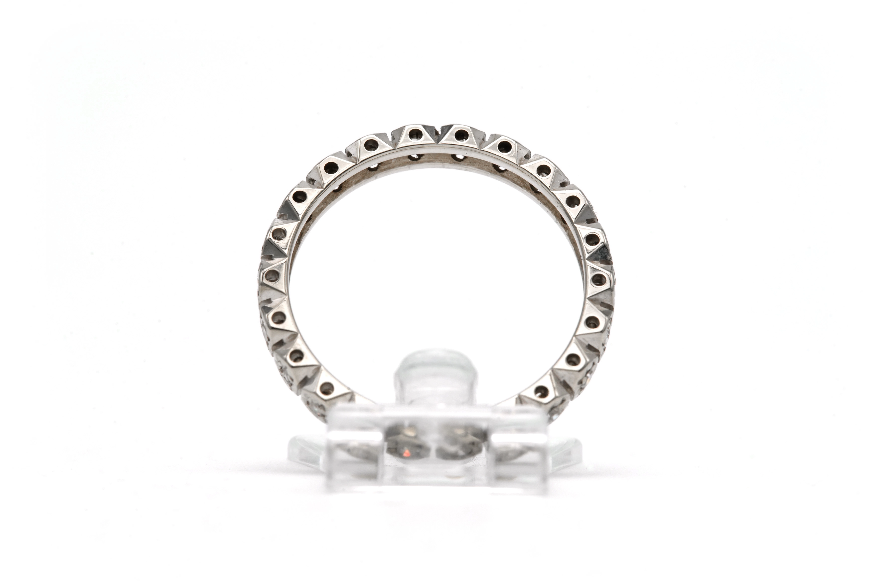 Alliance américaine en or blanc 18 carats sertie de diamants taille "8/8" - 5