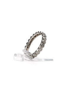 Alliance américaine en or blanc 18 carats sertie de diamants taille "8/8" - 6