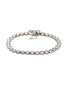 Bracelet contemporain en or blanc 18 carats serti de diamants taille "brillant" (+- 2.56 ct) - 1