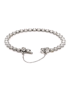 Bracelet contemporain en or blanc 18 carats serti de diamants taille "brillant" (+- 2.56 ct) - 4