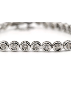 Bracelet contemporain en or blanc 18 carats serti de diamants taille "brillant" (+- 2.56 ct) - 5