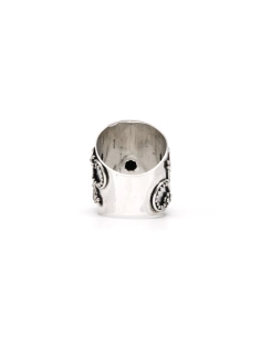 Bague contemporaine en argent 925 sertie d'une chrysocolle - 4