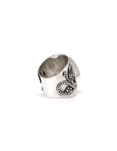 Bague contemporaine en argent 925 sertie d'une chrysocolle - 5