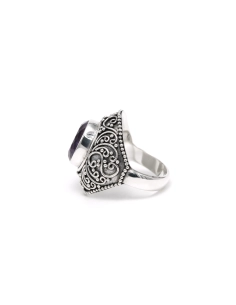 Bague contemporaine en argent 925 sertie d'une améthyste - 3