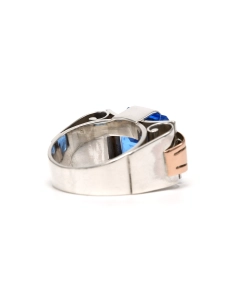 Bague Art Déco en argent 900 sertie d'une spinelle de synthèse - 5