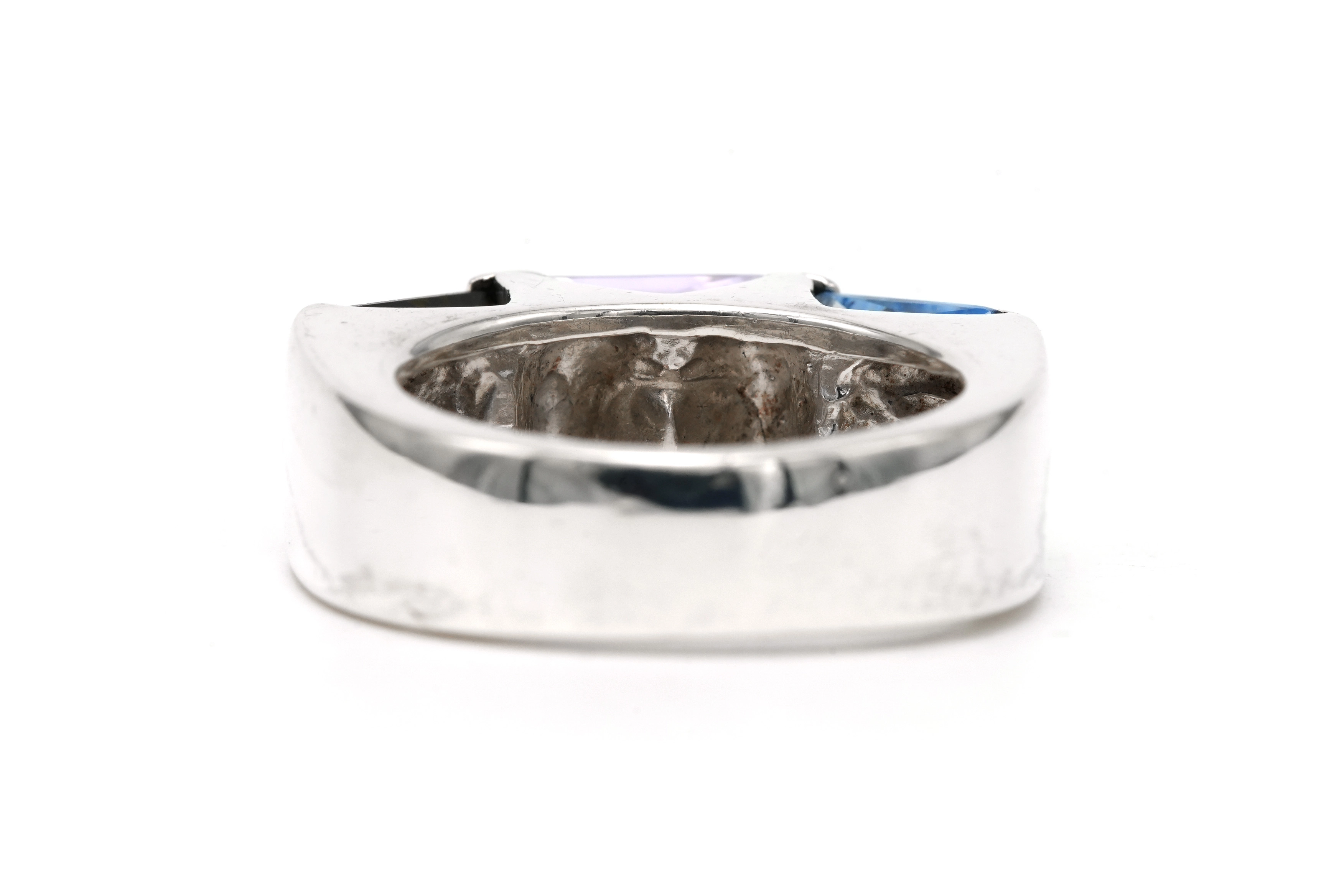 Bague contemporaine en argent 925 sertie de zirconiums - 4