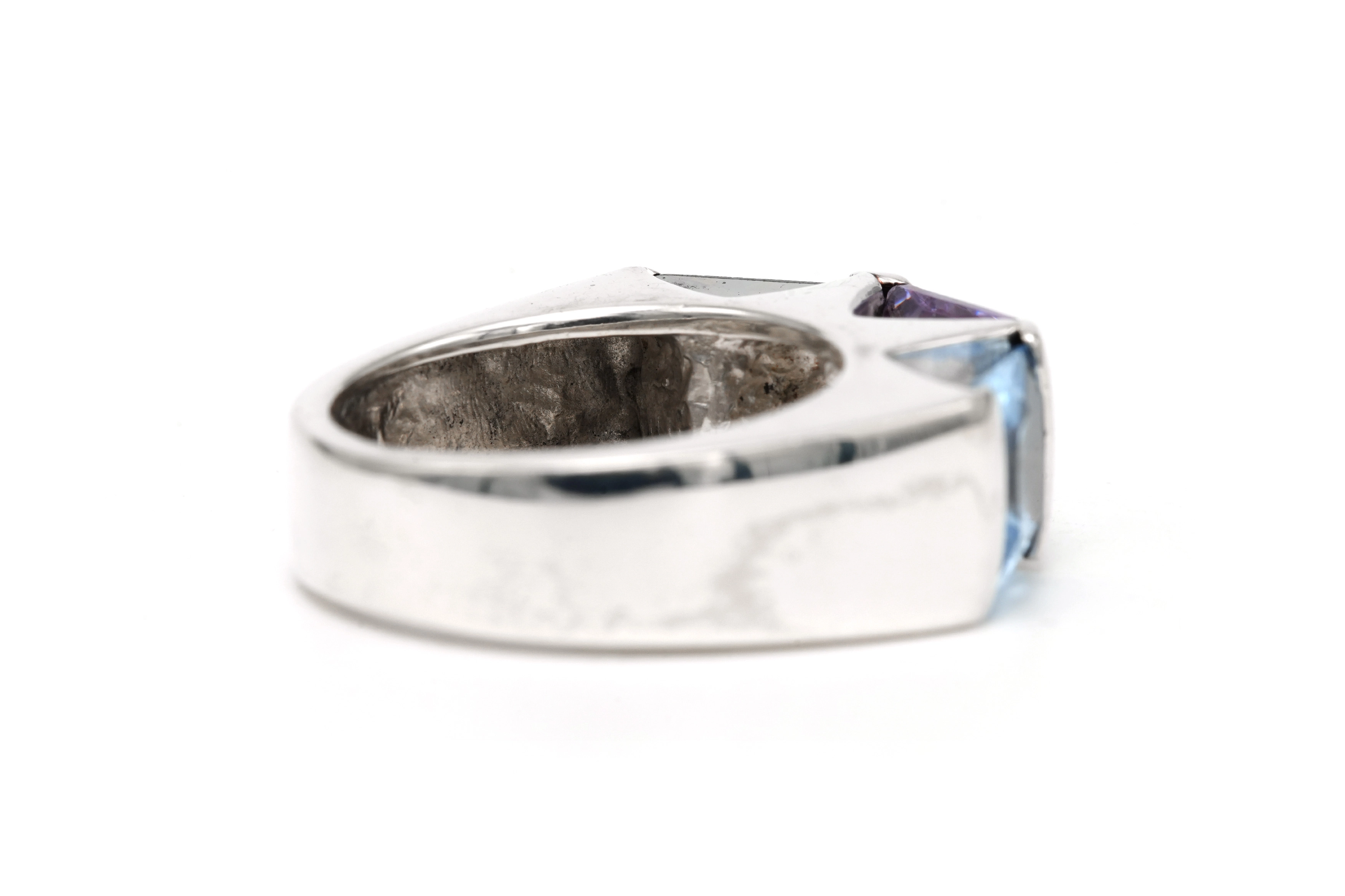 Bague contemporaine en argent 925 sertie de zirconiums - 5