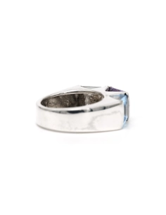 Bague contemporaine en argent 925 sertie de zirconiums - 5