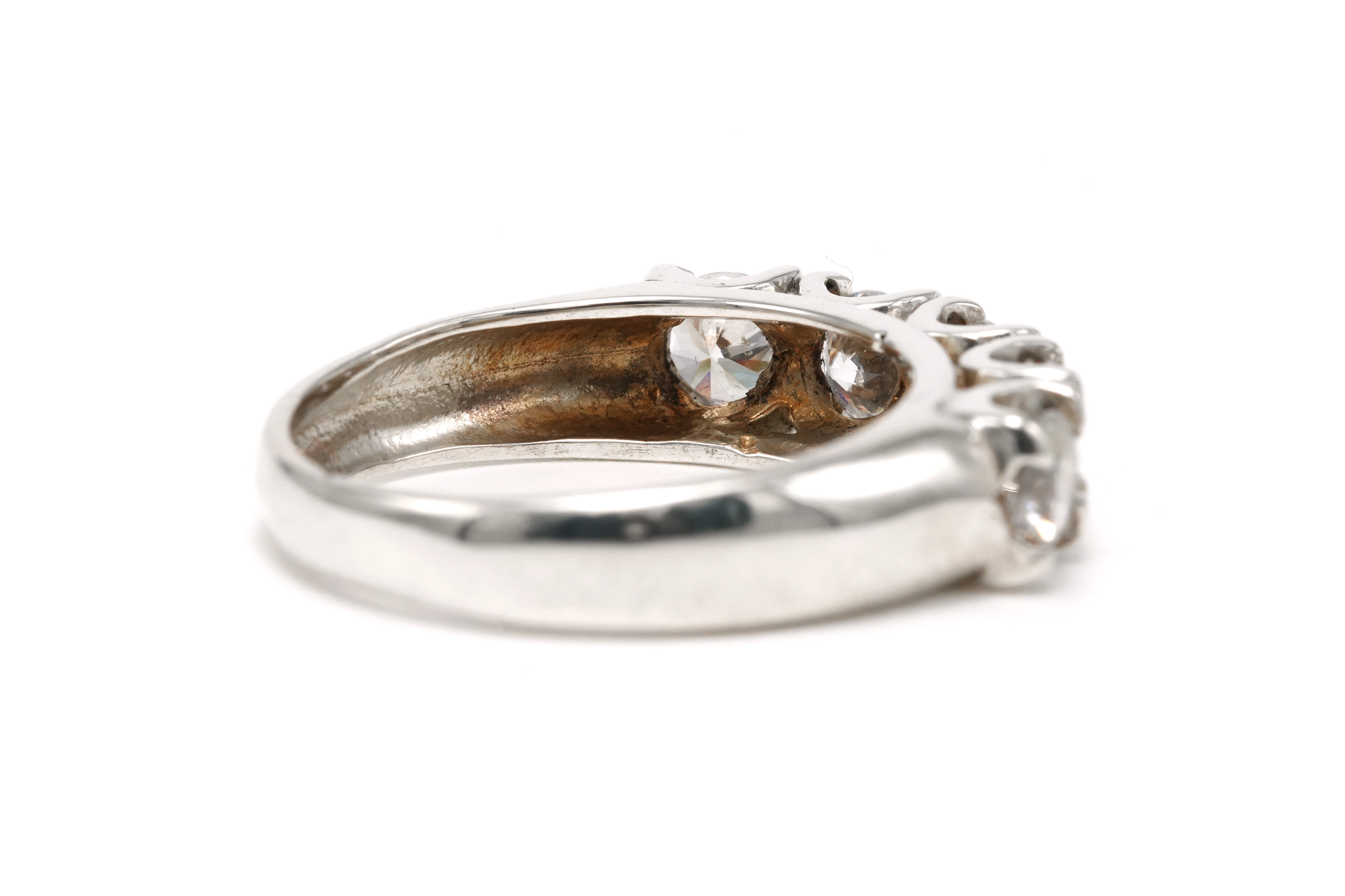 Bague contemporaine en argent 925 sertie de zirconiums - 5