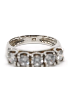 Bague contemporaine en argent 925 sertie de zirconiums - 7