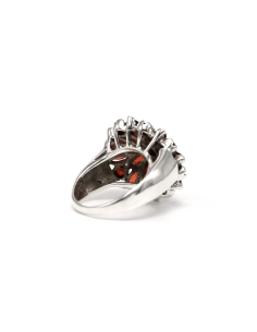 Bague contemporaine en argent 925 sertie de grenats - 5