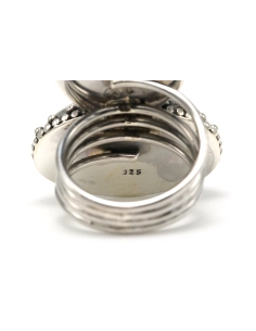 Bague contemporaine en argent 925 sertie de quartz-rutilé - 7