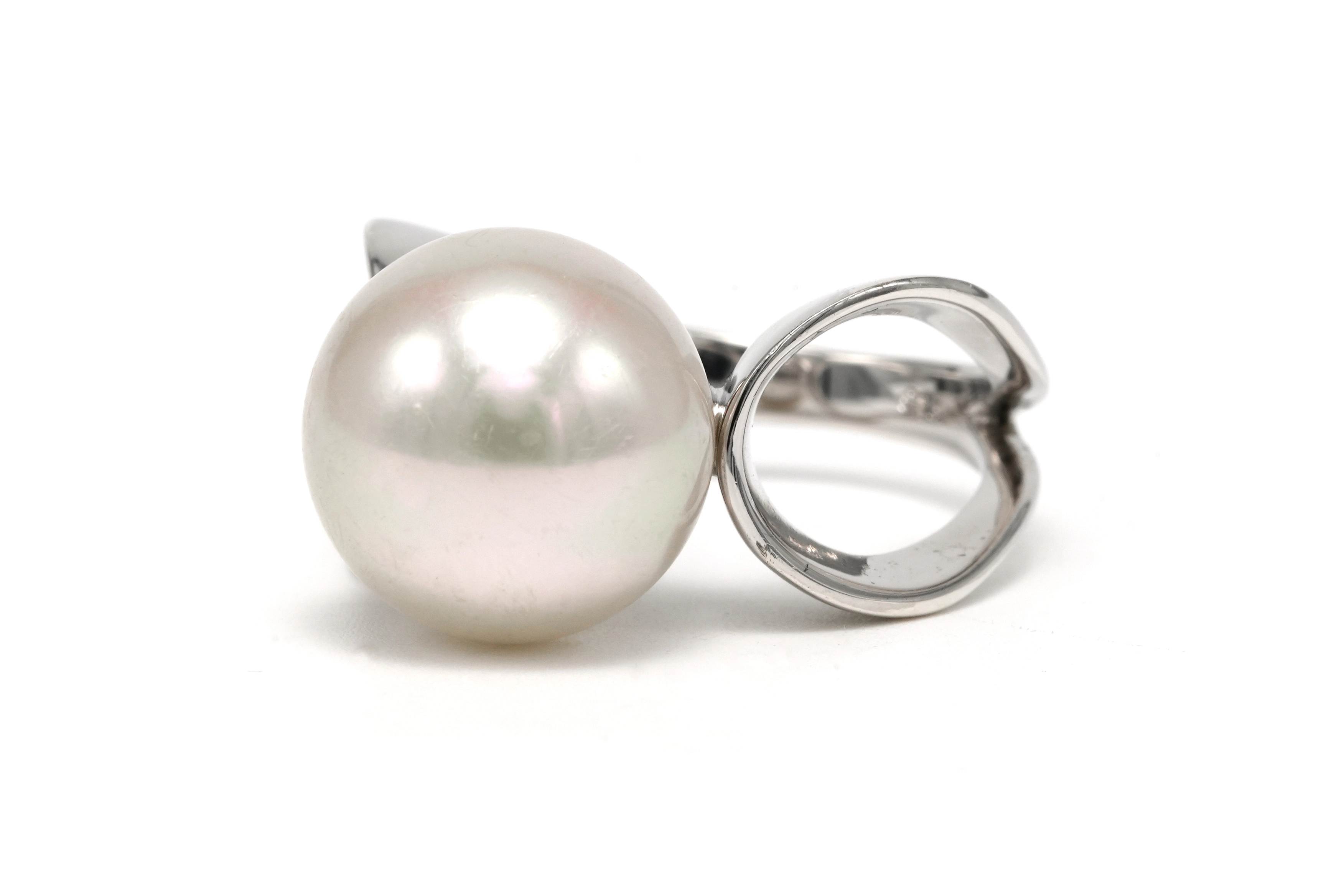 Bague contemporaine en argent 925 sertie d'une perle - 2