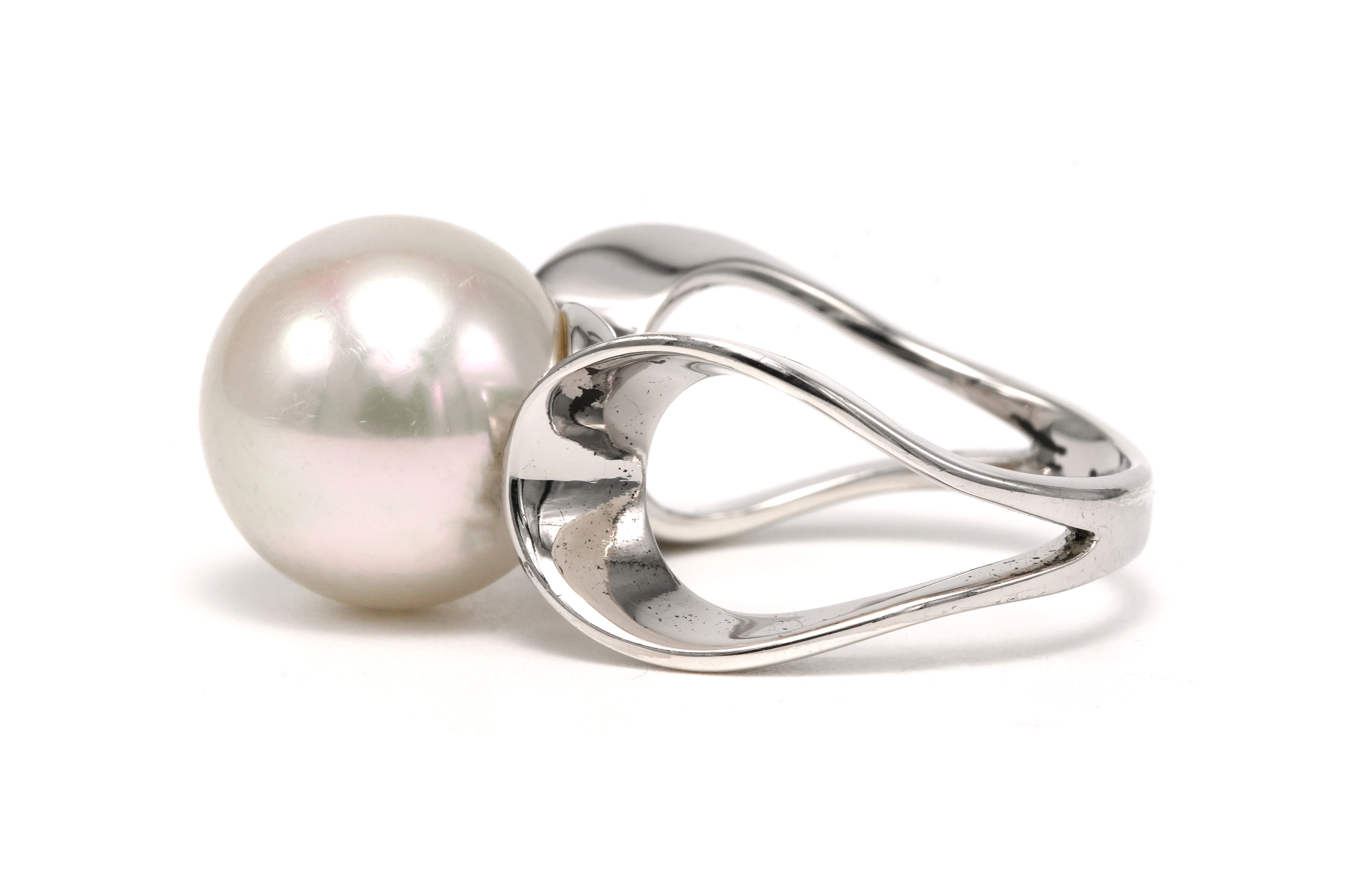 Bague contemporaine en argent 925 sertie d'une perle - 3