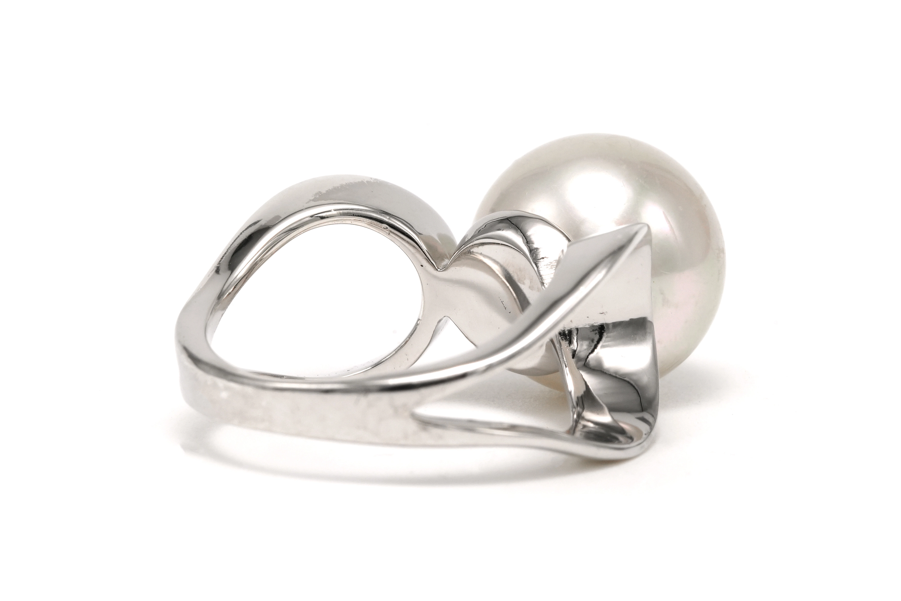 Bague contemporaine en argent 925 sertie d'une perle - 5
