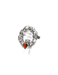 Broche contemporaine en argent 925 sertie d'un grenat - 2