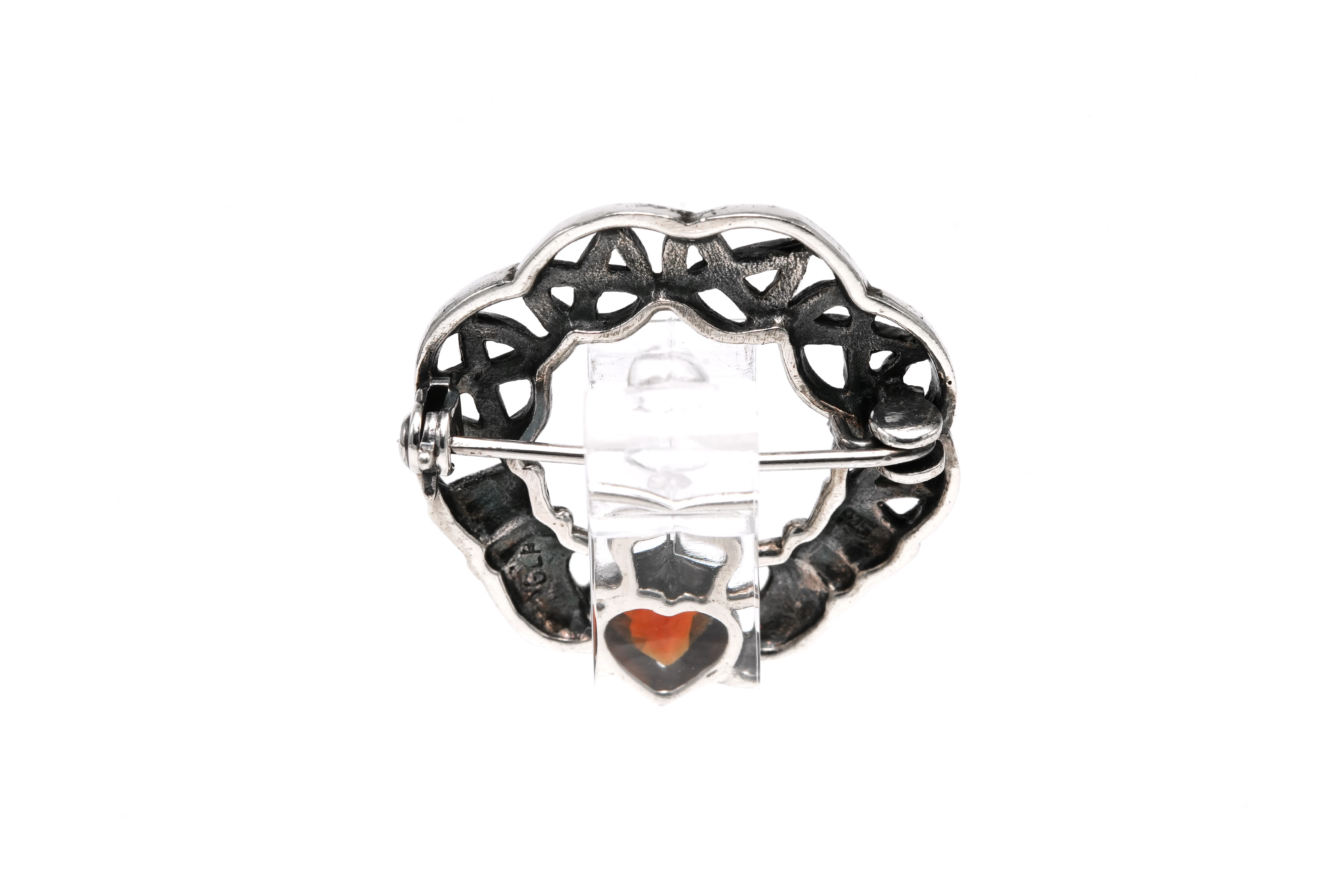 Broche contemporaine en argent 925 sertie d'un grenat - 4