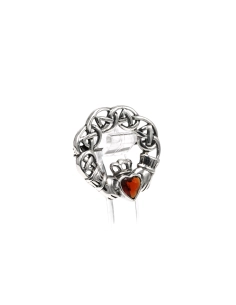 Broche contemporaine en argent 925 sertie d'un grenat - 6