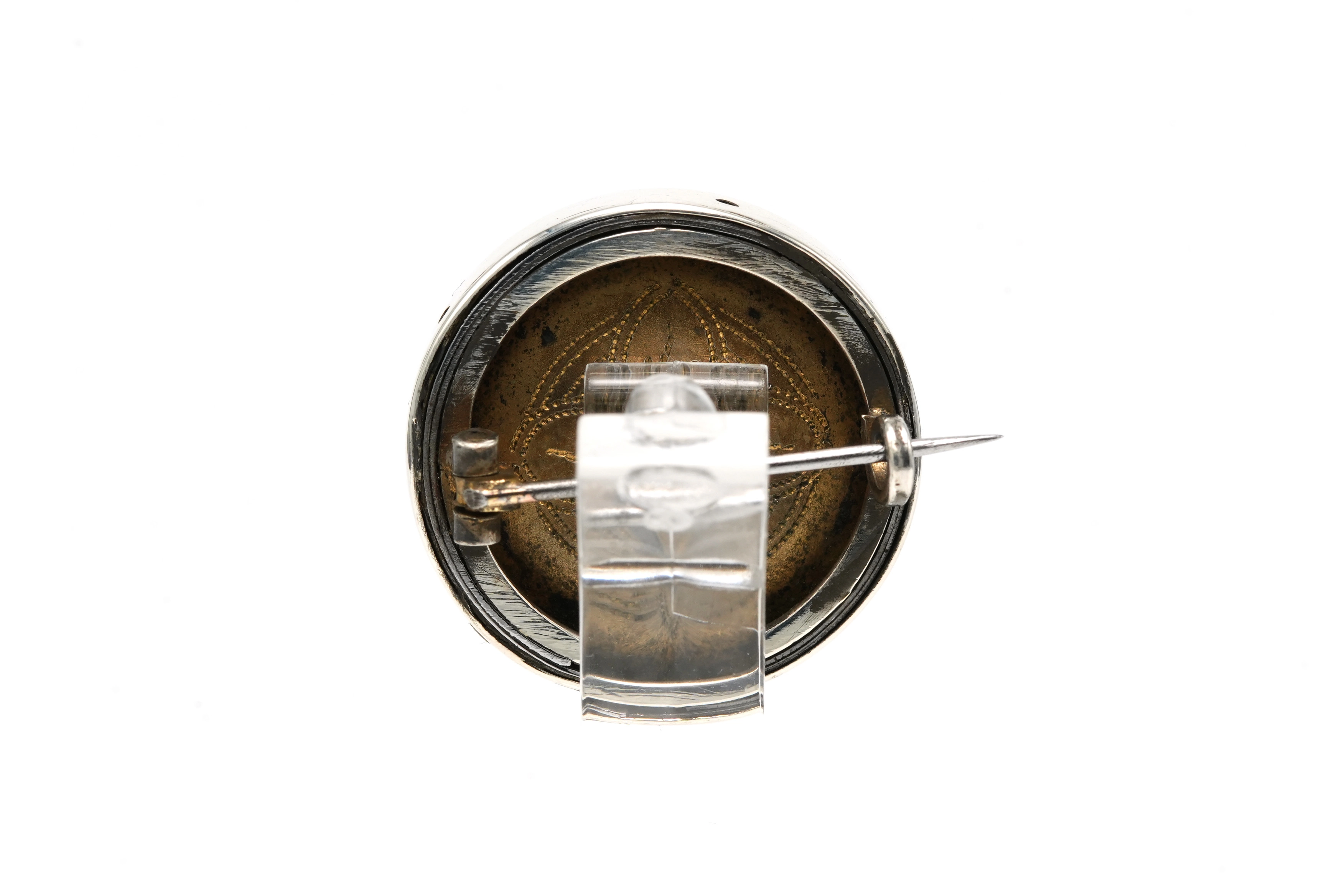 Broche Art Nouveau en argent sertie d'un email - 4