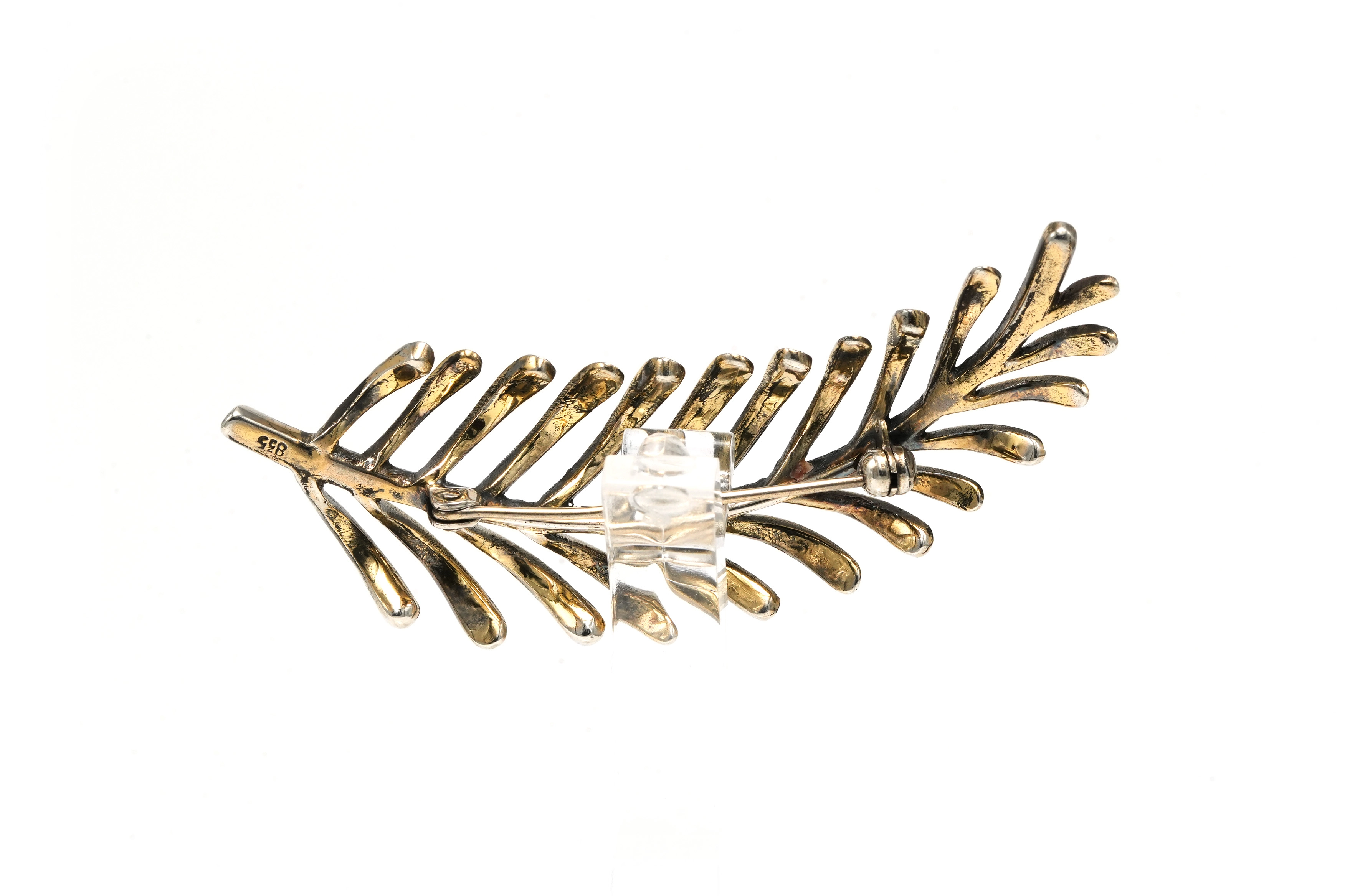 Broche Art Déco en argent 835 sertie de marcassites - 4