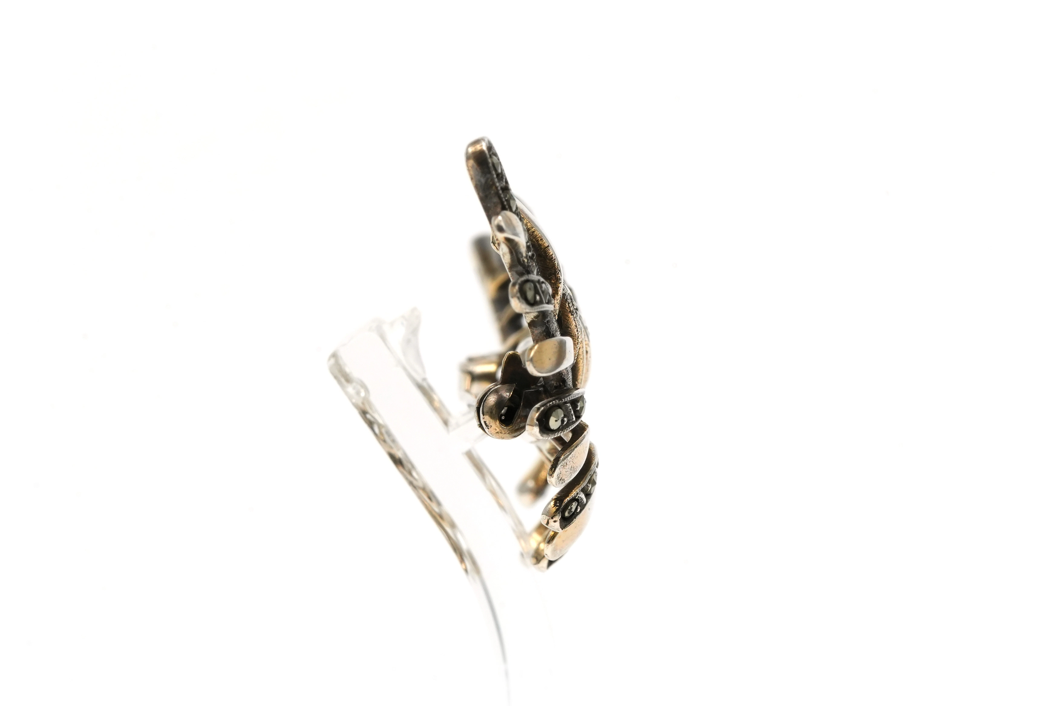 Broche Art Déco en argent 835 sertie de marcassites - 5