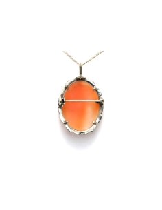 Pendentif Art Déco en argent 835 serti d'un camée et de marcassites - 4