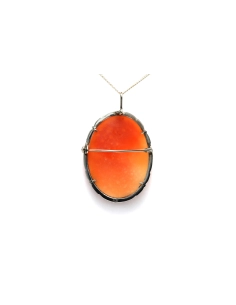 Pendentif Années 70 en argent 800 serti d'un camée et de marcassites - 4